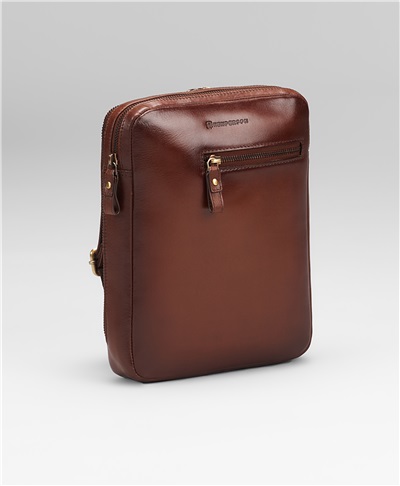 фото сумка-мессенджера HENDERSON, цвет коричневый, BG-0358 BROWN