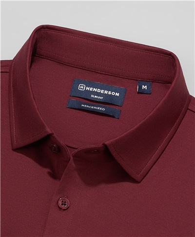 фото рубашки трикотажной HENDERSON, цвет бордовый, HSL-0027 BORDO