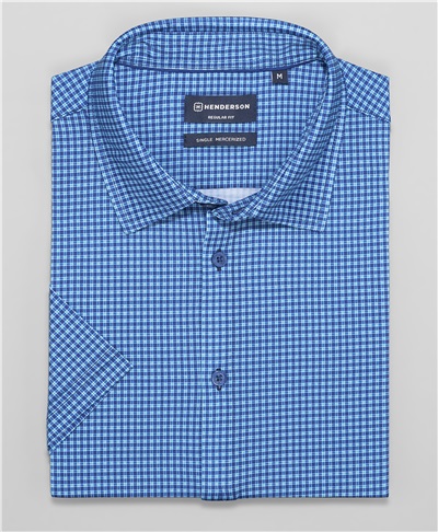 фото рубашки трикотажной HENDERSON, цвет темно-голубой, HSS-0102 DBLUE