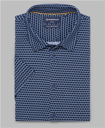 фото рубашки трикотажной HENDERSON, цвет синий, HSS-0112 NAVY