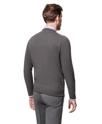 фото пуловера трикотажного HENDERSON, цвет светло-серый, KWL-0523 LGREY