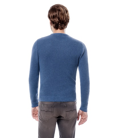 фото пуловера трикотажного HENDERSON, цвет голубой, KWL-0554 BLUE