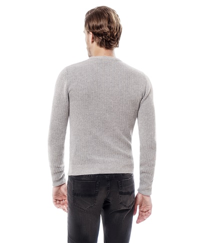 фото пуловера трикотажного HENDERSON, цвет светло-серый, KWL-0554 LGREY