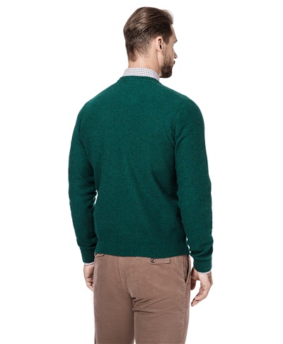 фото пуловера трикотажного HENDERSON, цвет зеленый, KWL-0576 GREEN