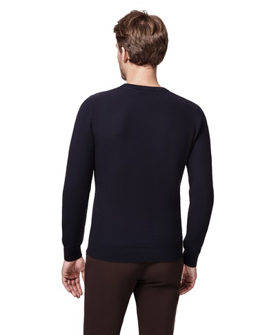фото пуловера трикотажного HENDERSON, цвет темно-синий, KWL-0596 DNAVY