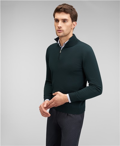 фото пуловера трикотажного HENDERSON, цвет темно-зеленый, KWL-0650 DGREEN