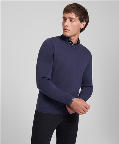 фото пуловера трикотажного HENDERSON, цвет темно-синий, KWL-0677-1 DNAVY