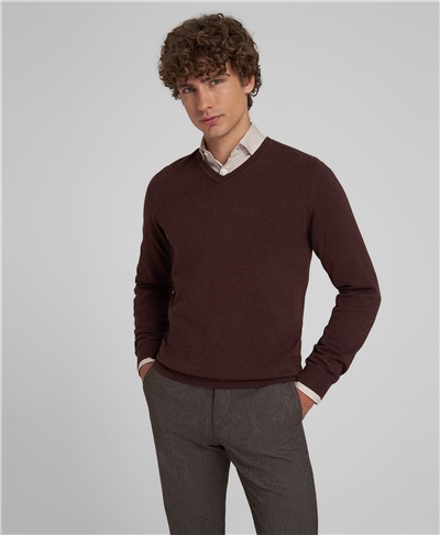 фото пуловера трикотажного HENDERSON, цвет коричневый, KWL-0677 BROWN