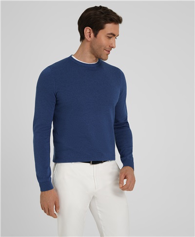 фото пуловера трикотажного HENDERSON, цвет темно-голубой, KWL-0678-1 DBLUE