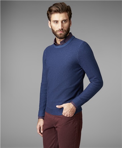 фото пуловера трикотажного HENDERSON, цвет темно-голубой, KWL-0692 DBLUE