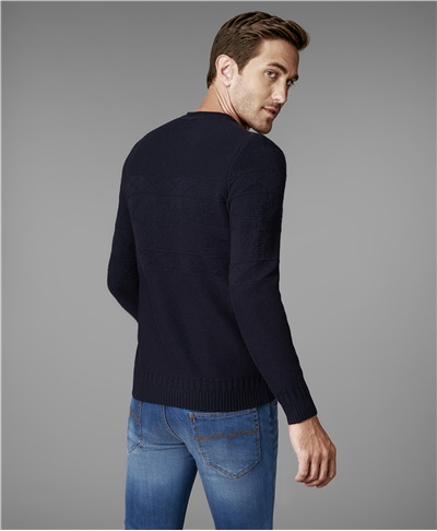 фото пуловера трикотажного HENDERSON, цвет темно-синий, KWL-0721 DNAVY