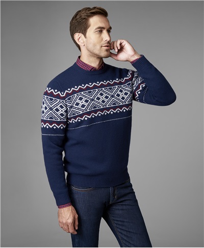 фото пуловера трикотажного HENDERSON, цвет синий, KWL-0722 NAVY