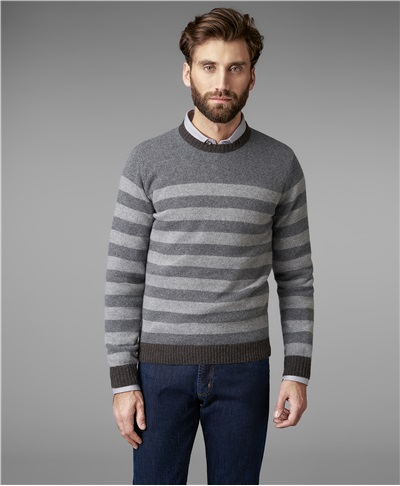 фото пуловера трикотажного HENDERSON, цвет серый, KWL-0732 GREY