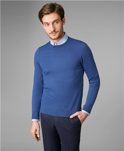 фото пуловера трикотажного HENDERSON, цвет темно-голубой, KWL-0737 DBLUE