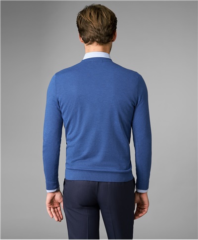 фото пуловера трикотажного HENDERSON, цвет темно-голубой, KWL-0737 DBLUE