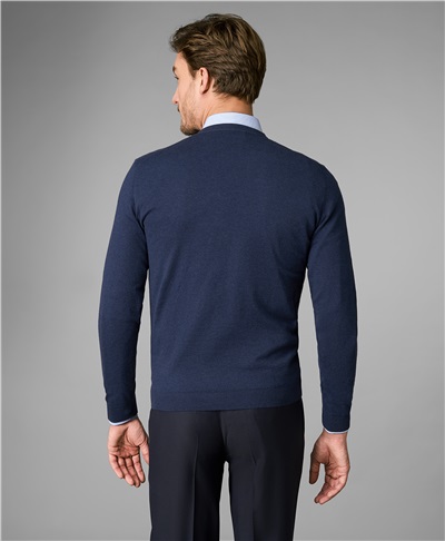 фото пуловера трикотажного HENDERSON, цвет синий, KWL-0739 NAVY