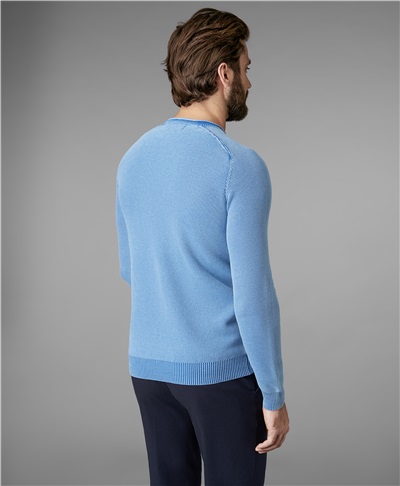 фото пуловера трикотажного HENDERSON, цвет голубой, KWL-0747 BLUE
