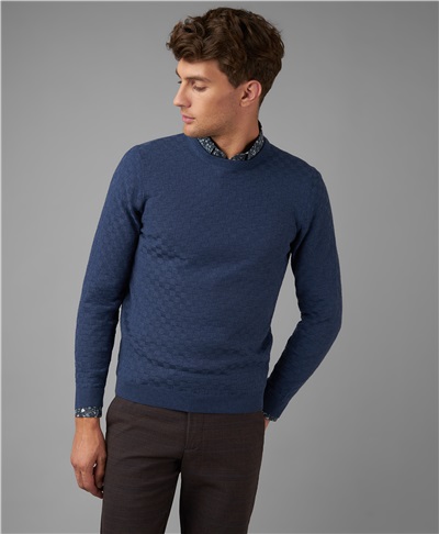фото пуловера трикотажного HENDERSON, цвет светло-синий, KWL-0781 LNAVY