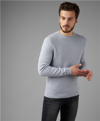 фото пуловера трикотажного HENDERSON, цвет светло-серый, KWL-0783 LGREY
