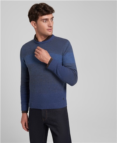 фото пуловера трикотажного HENDERSON, цвет темно-голубой, KWL-0881 DBLUE