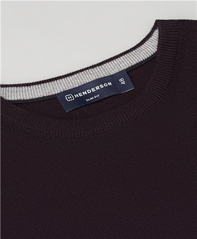 фото пуловера трикотажного HENDERSON, цвет баклажановый, KWL-MN-3 AUBERGINE