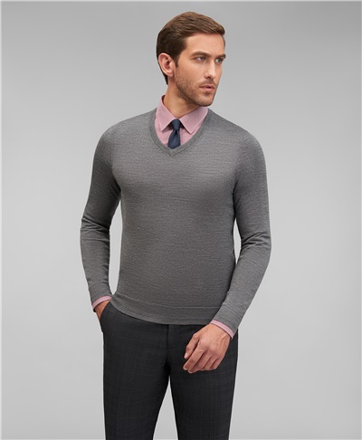фото пуловера трикотажного HENDERSON, цвет серый, KWL-VN-F2 GREY