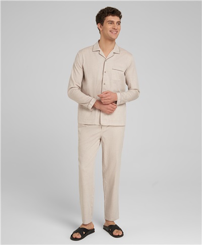 фото пижамы (рубашки и брюк) HENDERSON, цвет бежевый, PJ-0034 BEIGE