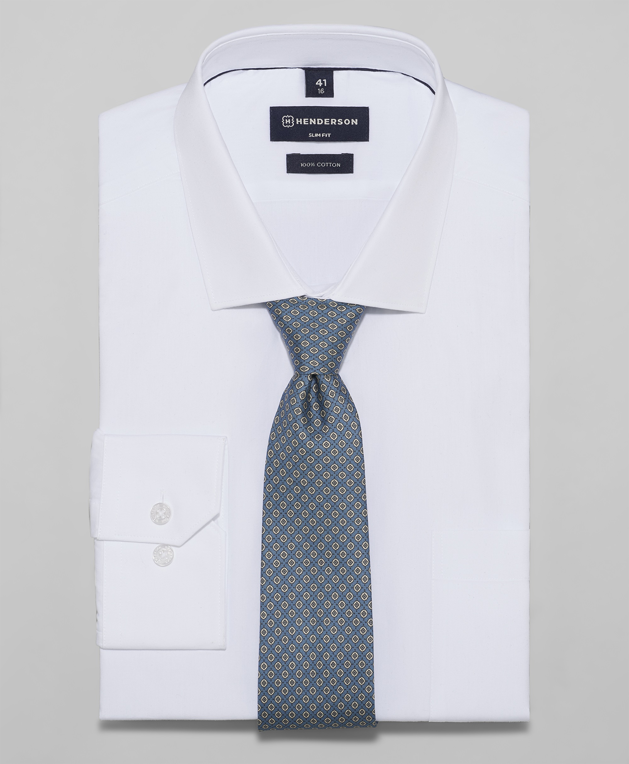 

Рубашка полуприлегающий силуэт HENDERSON, Белый, SHL-1633-S WHITE