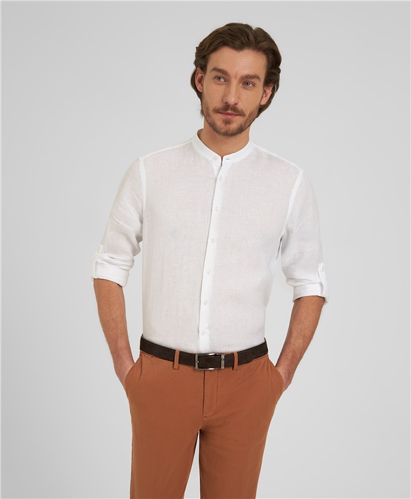 Рубашка мужская с воротником-стойка - Арт СЛ | Интернет магазин natali-fashion.ru