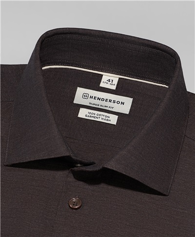 фото рубашки HENDERSON дл.р.., цвет темно-коричневый, SHL-1982-X DBROWN
