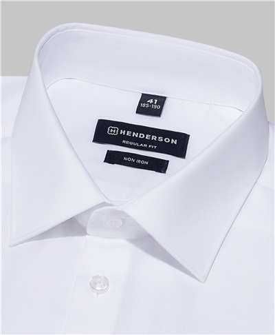 фото рубашки прямого силуэта HENDERSON, цвет белый, SHL-3985-NL WHITE
